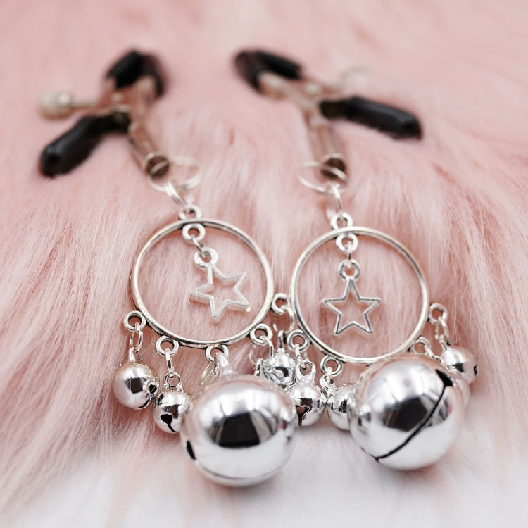 Image of Female Bell Nipple Clip SM Maid Clitoral Clamp Couple Toys Sex Toys Adult Nipple Femdom Tools - toys